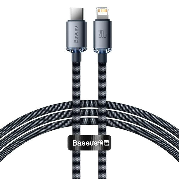 Baseus Crystal Shine Cable Type-C To Lightning Fast Charging Cable - 20W / 2M / Black