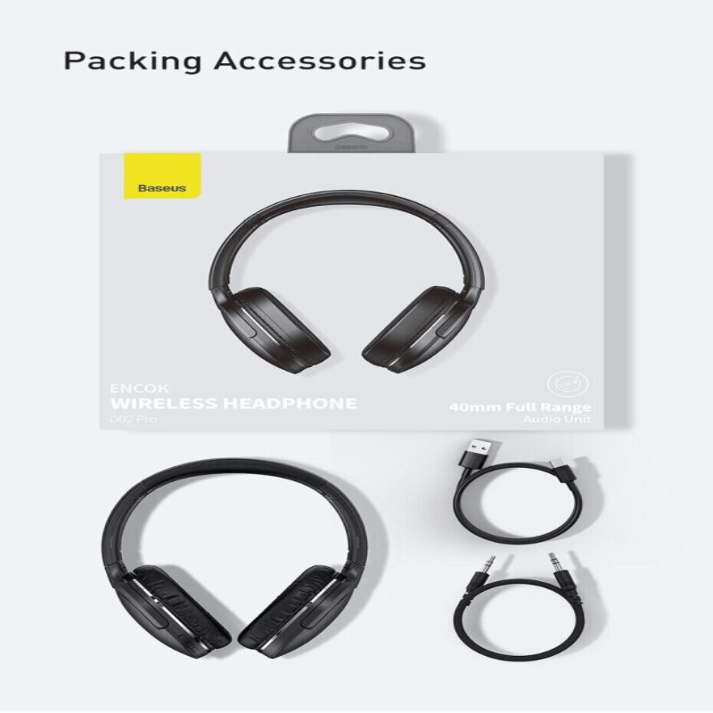 Baseus Encok Wireless headphone D02 Pro - Black