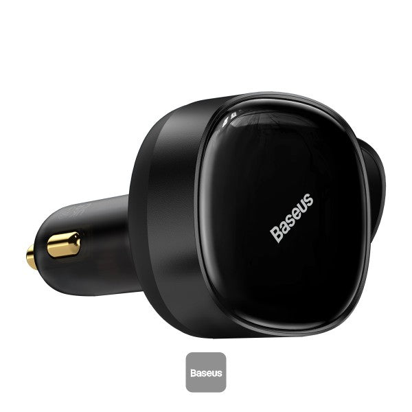 Baseus Enjoyment Retractable 2-in-1 Car Charger C+L 30W – Black