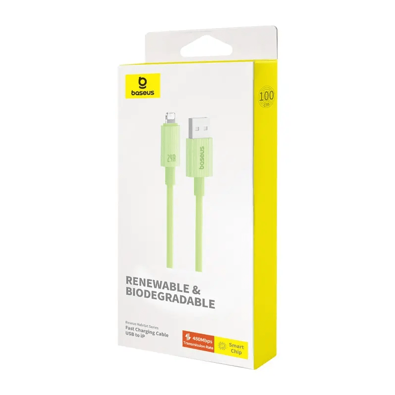 Baseus Habitat Series Fast Charging USB-A to Lightning Cable - 1m / Natural Green