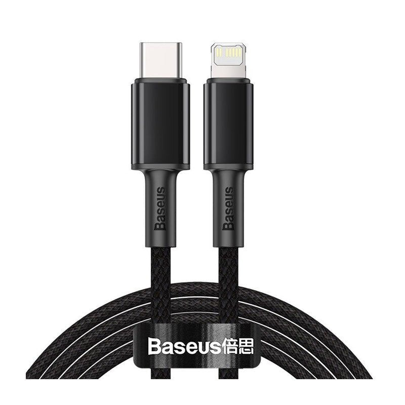 Baseus High Density Braided Fast Charging Data Cable - USB-C To Lightning / 1 Meter / Black