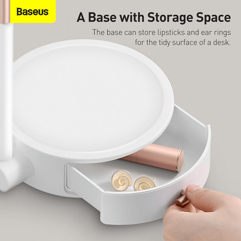 Baseus Lighted Makeup Mirror With Storage Box - 1800 mAh / 5W / White