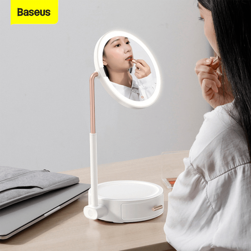 Baseus Lighted Makeup Mirror With Storage Box - 1800 mAh / 5W / White