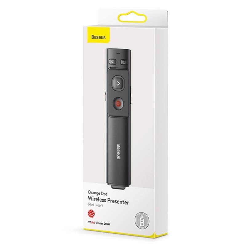 Baseus Orange Dot Wireless Presenter - RF2.4G Hz / 100m / Grey