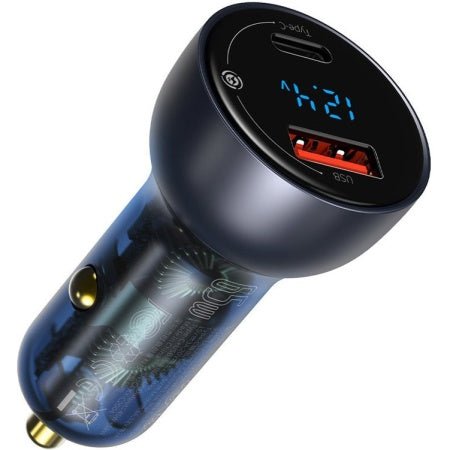 Baseus Particular Digital Display QC+PPS Dual Quick Charger - Car Charger / 65W / Dark Gray