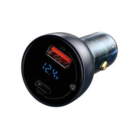 Baseus Particular Digital Display QC+PPS Dual Quick Charger - Car Charger / 65W / Dark Gray