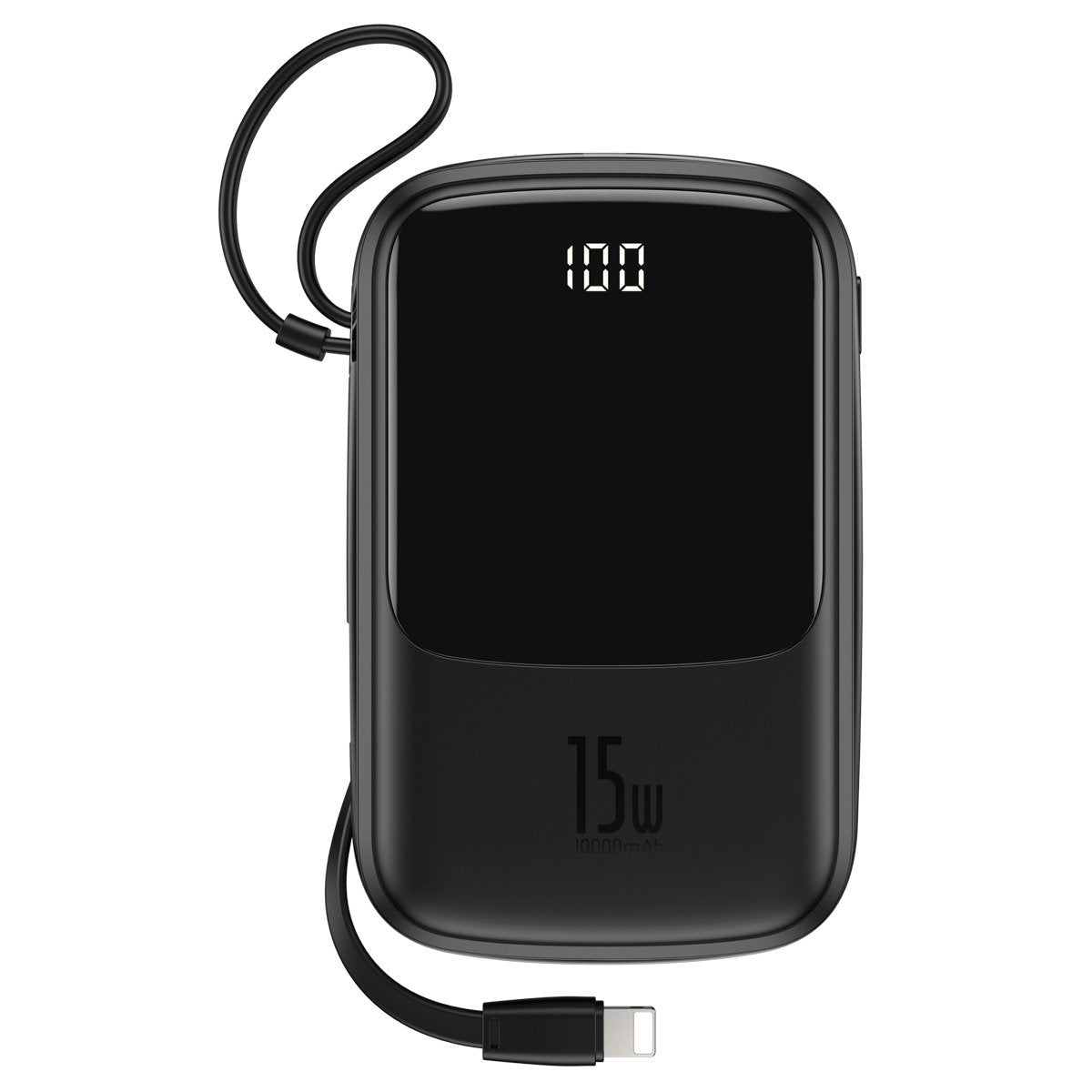 Baseus Q Pow Digital Display Power Bank with Lightning iphone Cable - 3A / 20000mAh / Black