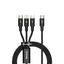 Baseus Rapid Series 3-in-1 Type-C Cable  - Type-C / Lightning / Micro-USB / Black