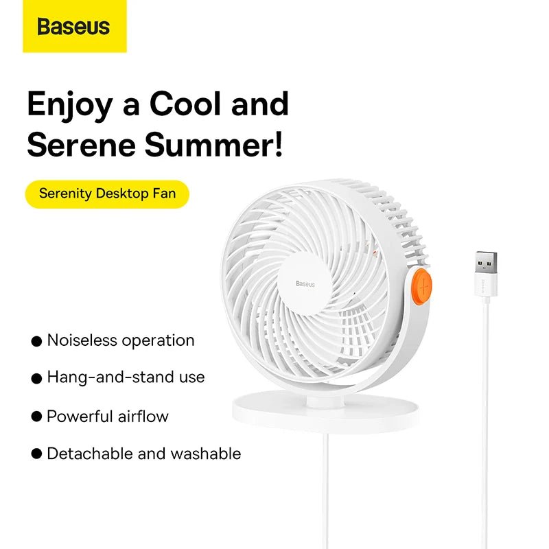 Baseus Serenity Desktop Fan - White