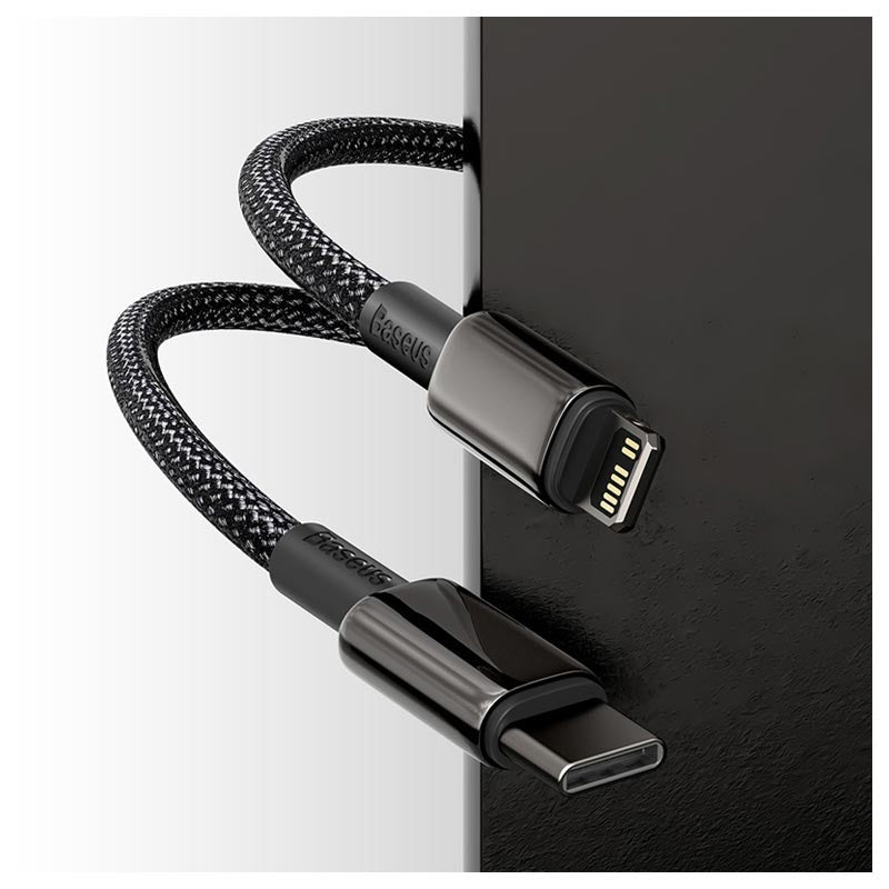 Baseus Tungsten Gold Charging Cable - USB-C / Lightning / 20W / 1 Meter / Black