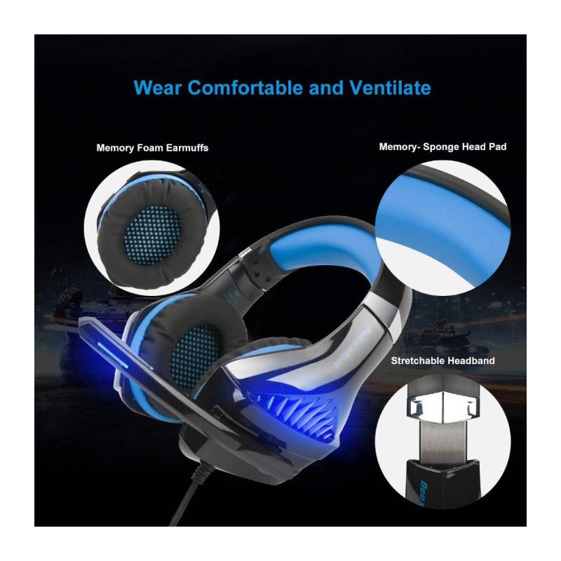 Beexcellent GM-5 Stereo Gaming Headset - Blue