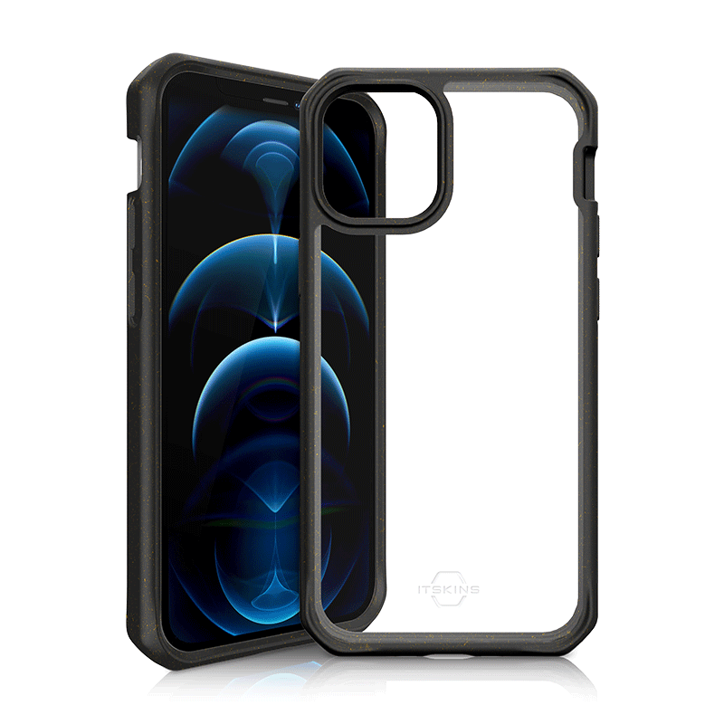 Itskins Biodegradable Case For iPhone 12 & 12 Pro - Black And Transparent