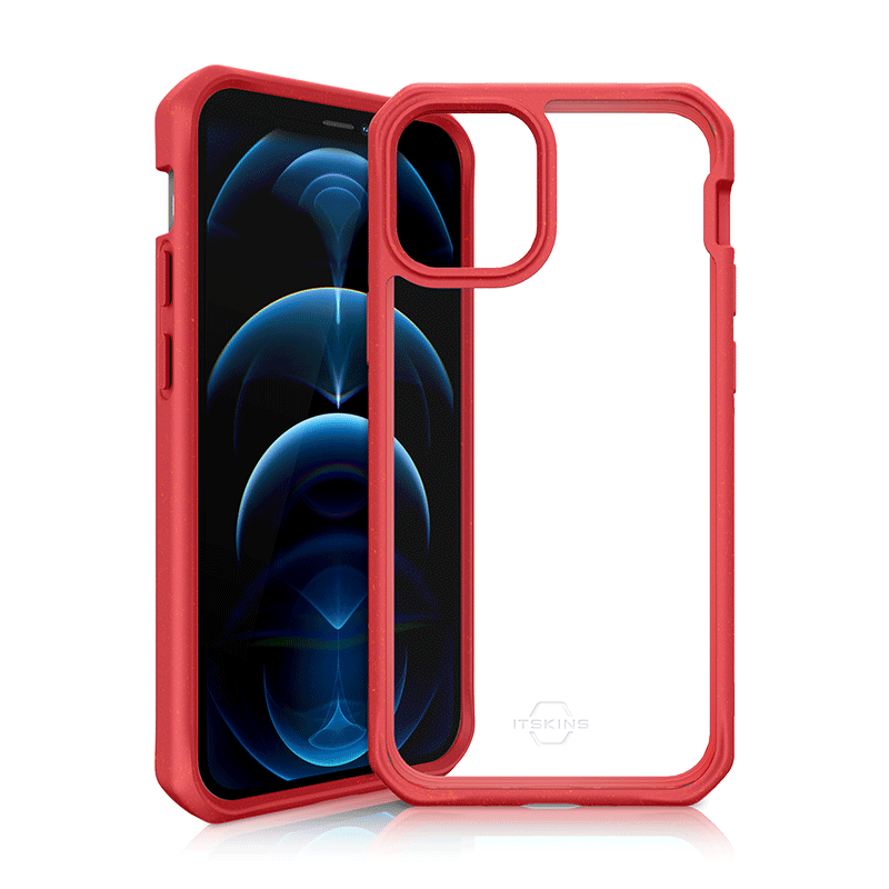 Itskins Biodegradable Case For iPhone 12 Pro Max - Red And Transparent