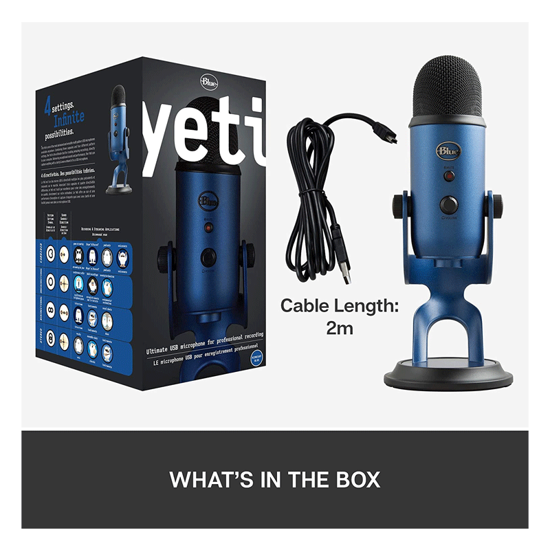 Blue Yeti USB Microphone - USB / Midnight Blue – WIBI (Want IT