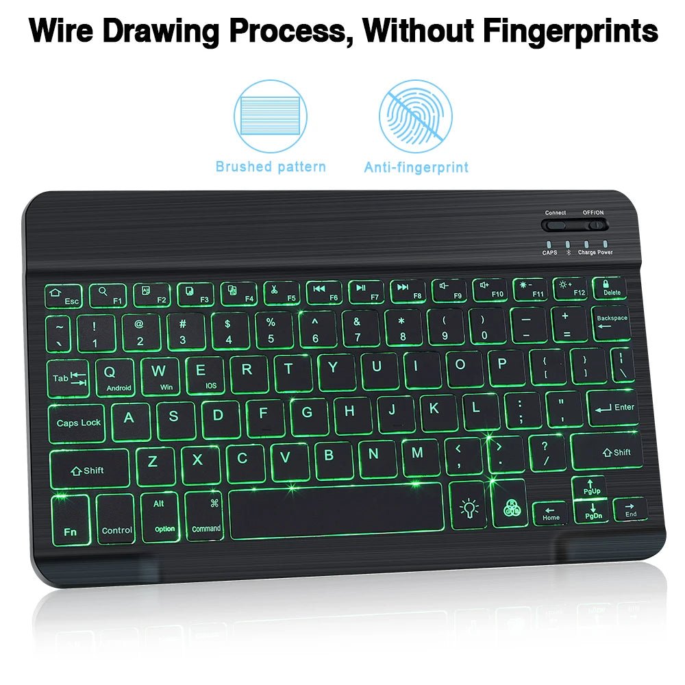 Bluetooth Wireless Keyboard And Mouse Kit For RGB Backlit Keyboard Kit - Black