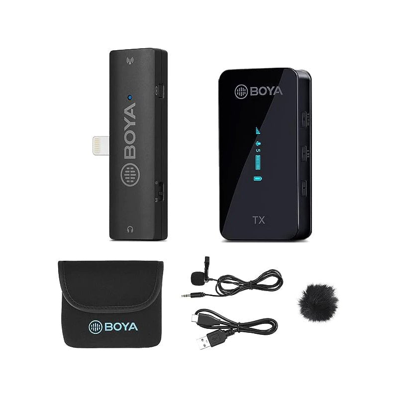 BOYA 2.4GHz Wireless Microphone for mobile device like smartphone, PC, tablet - Black