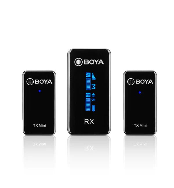 BOYA 2.4GHz smallest Wireless Microphone (2transmitters+1receiver)  - Black