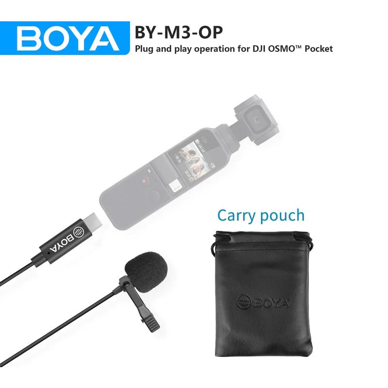 BOYA Lavalier mic dedicated for DJI OSMO POCKET V1, V2 - Black