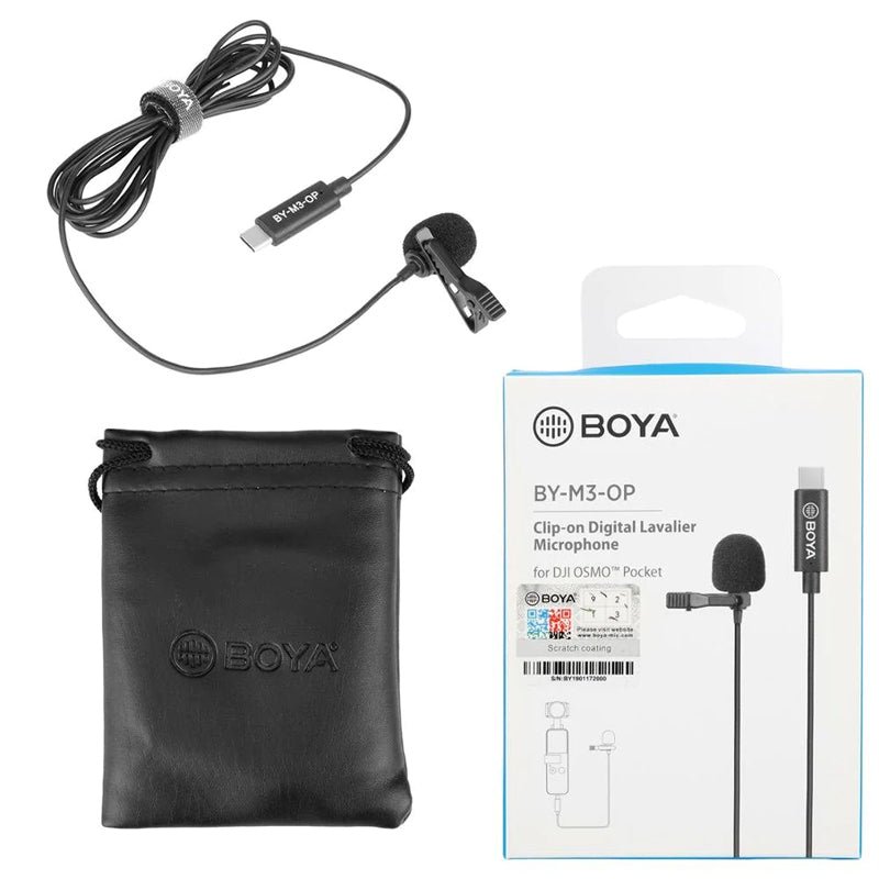 BOYA Lavalier mic dedicated for DJI OSMO POCKET V1, V2 - Black