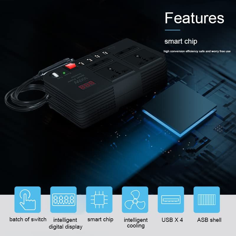 Car Power Inverter - 300W / USB / Black