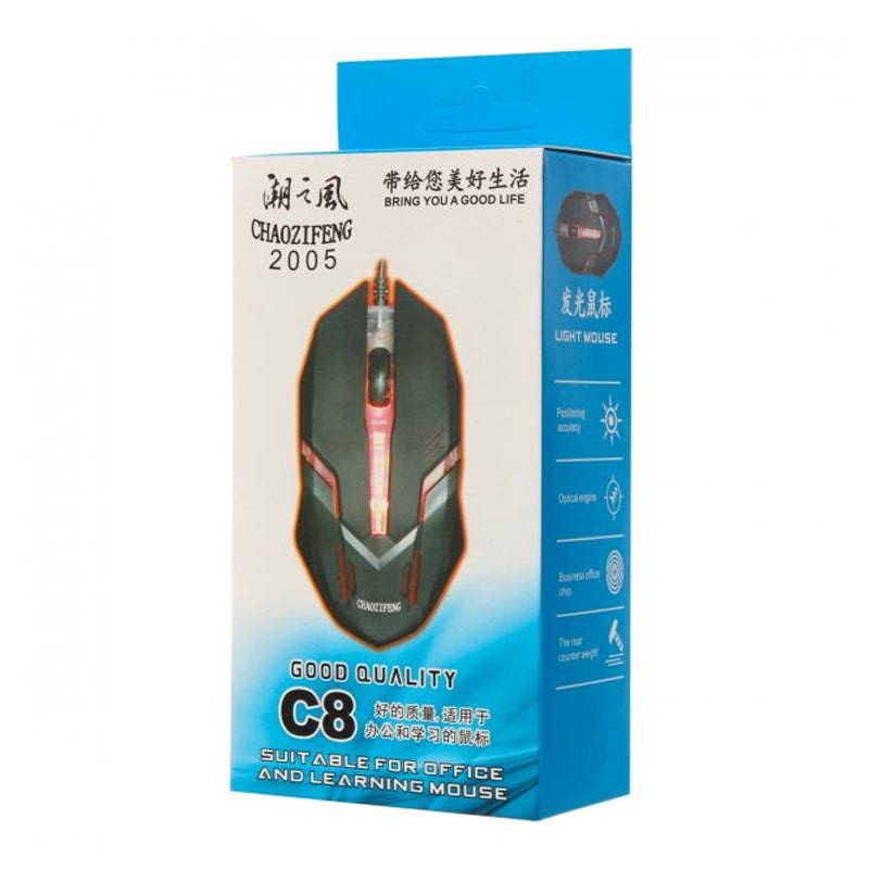 Chaozifeng 2005 C8 Wired Mouse - 1000dpi / Optical / Wired / USB / Black - Mouse