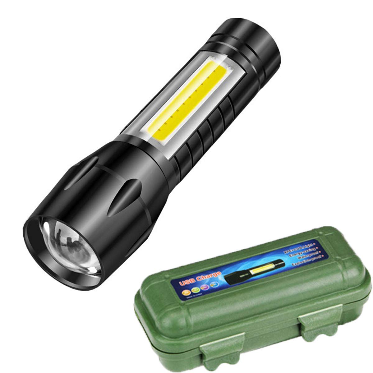 Clarity Metal Flashlight Rechargeable Torch – Black