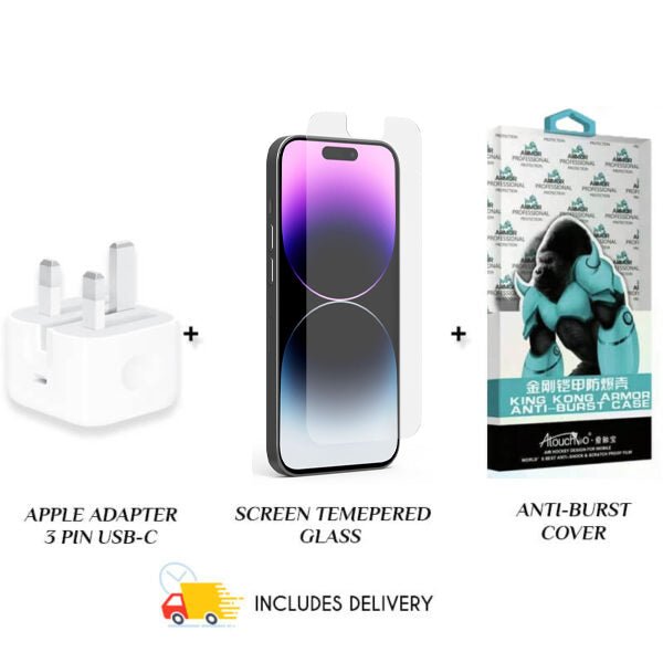 Combo Offer (Adapter + Screen Guard + Cover + Delivery) For iPhone 14 Pro Max