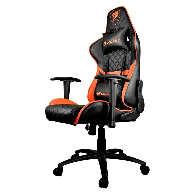 Cougar Armor One Gaming Chair - Breathable PVC Leather / 180° Reclining / Black & Orange