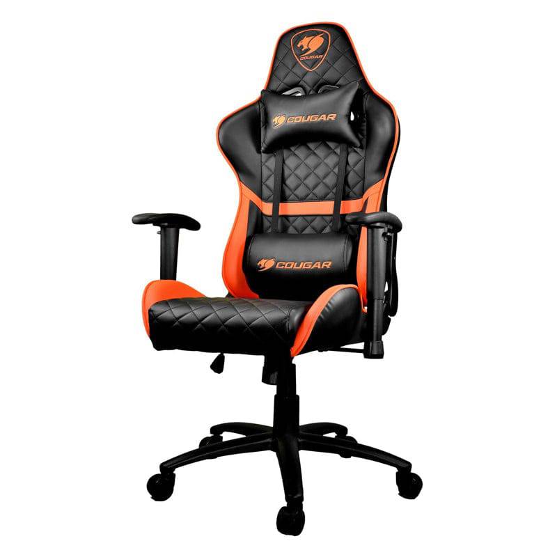 Cougar Armor One Gaming Chair - Breathable PVC Leather / 180° Reclining / Black & Orange