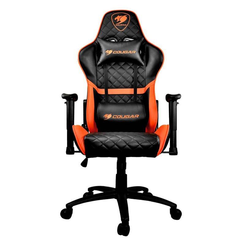 Cougar Armor One Gaming Chair - Breathable PVC Leather / 180° Reclining / Black & Orange