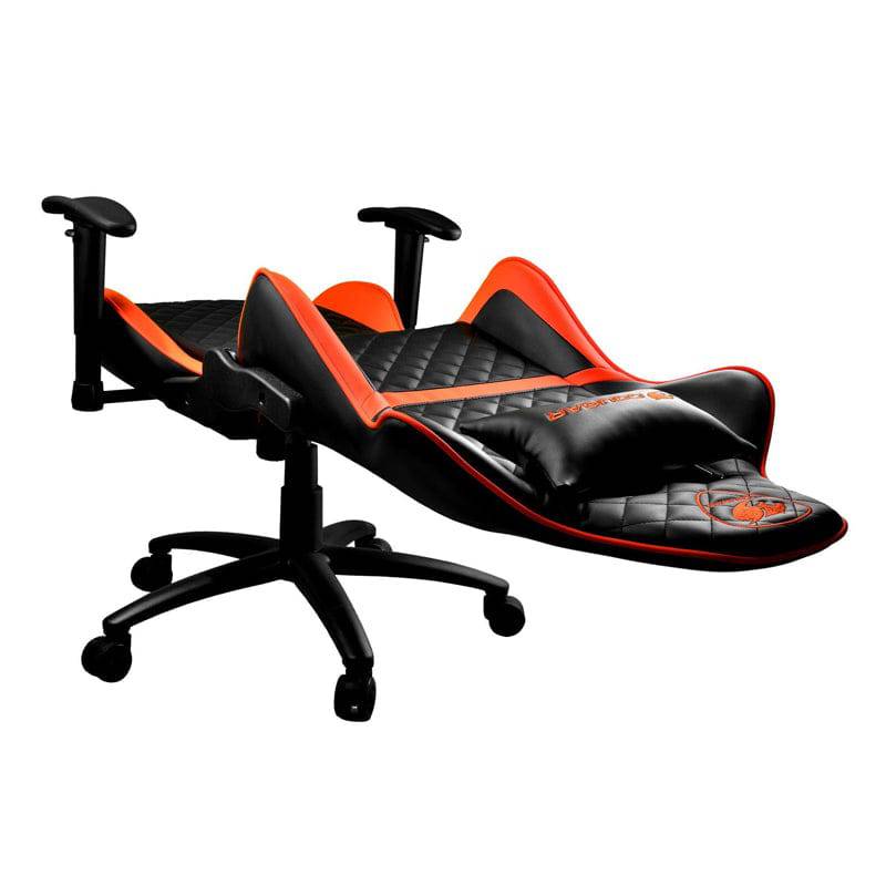 Cougar Armor One Gaming Chair - Breathable PVC Leather / 180° Reclining / Black & Orange