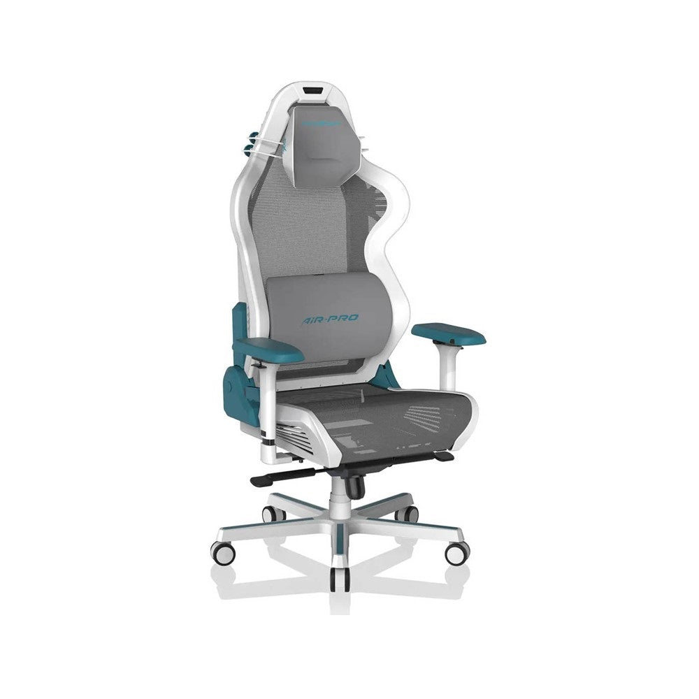 DXRacer Air Pro R1S-WQG Mesh Breathable Gaming Chair – White/Cyan