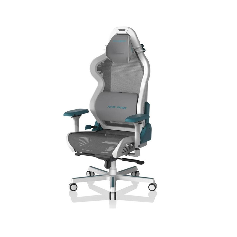 DXRacer Air Pro R1S-WQG Mesh Breathable Gaming Chair – White/Cyan