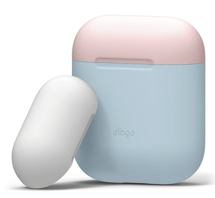 Elago AirPods 1 & 2 Duo Case - Body-Pastel Blue / Top-Pink White