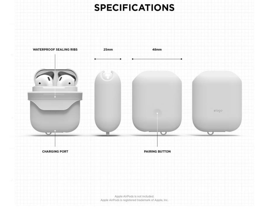 Elago AirPods 1 & 2 WaterProof Case - White