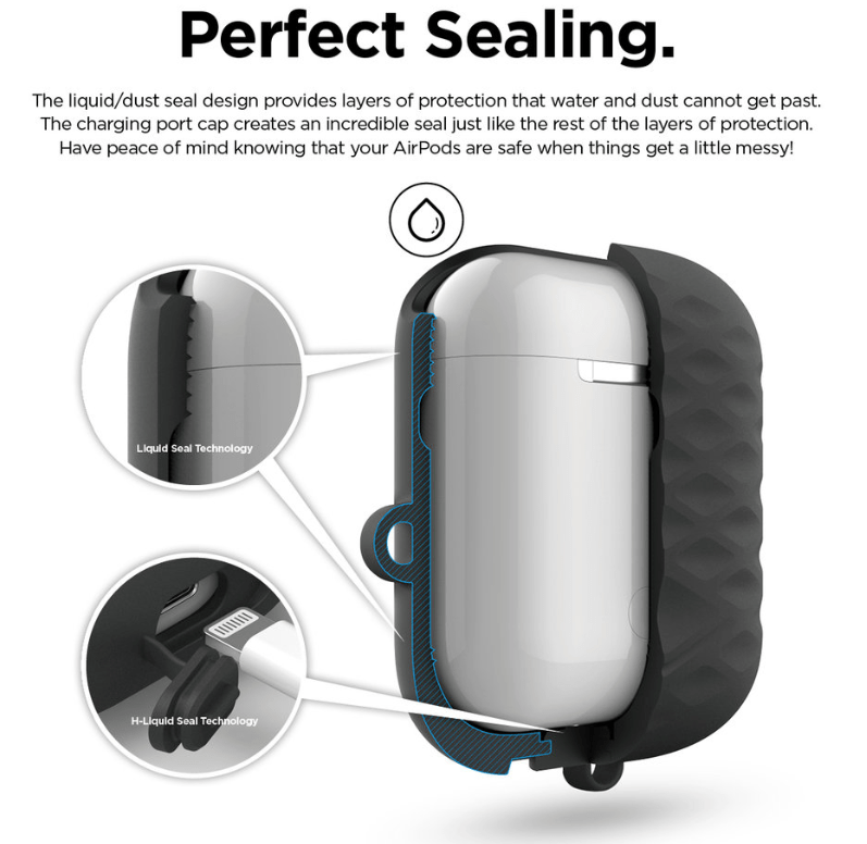 Elago AirPods 1 & 2 Waterproof Hang Active Case - Black