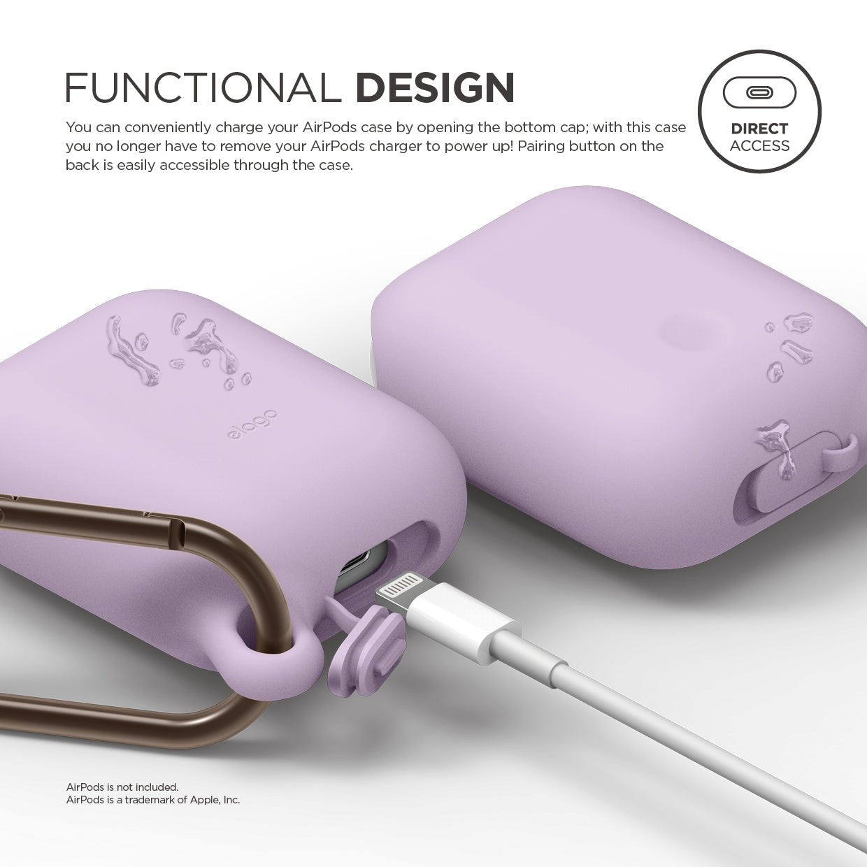 Elago AirPods 1 & 2 Waterproof Hang Case - Lavender