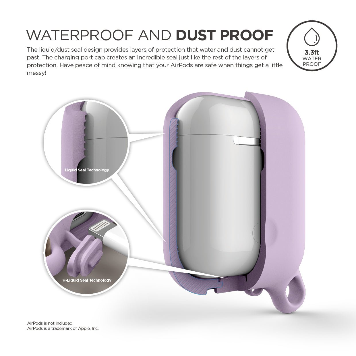 Elago AirPods 1 & 2 Waterproof Hang Case - Lavender