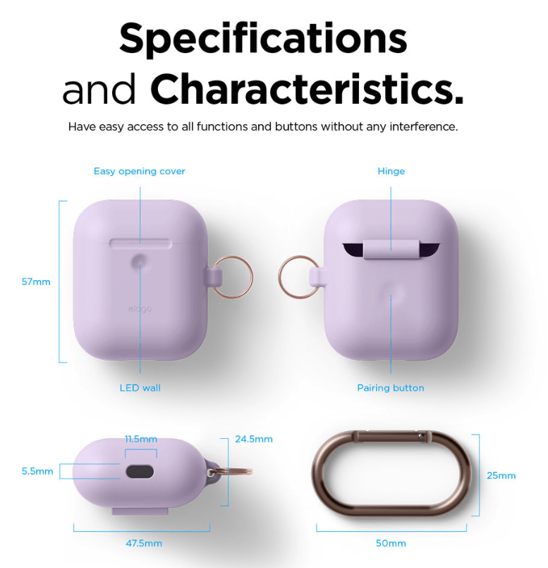 Elago AirPods 1&2 Wireless Hang Case - Lavender