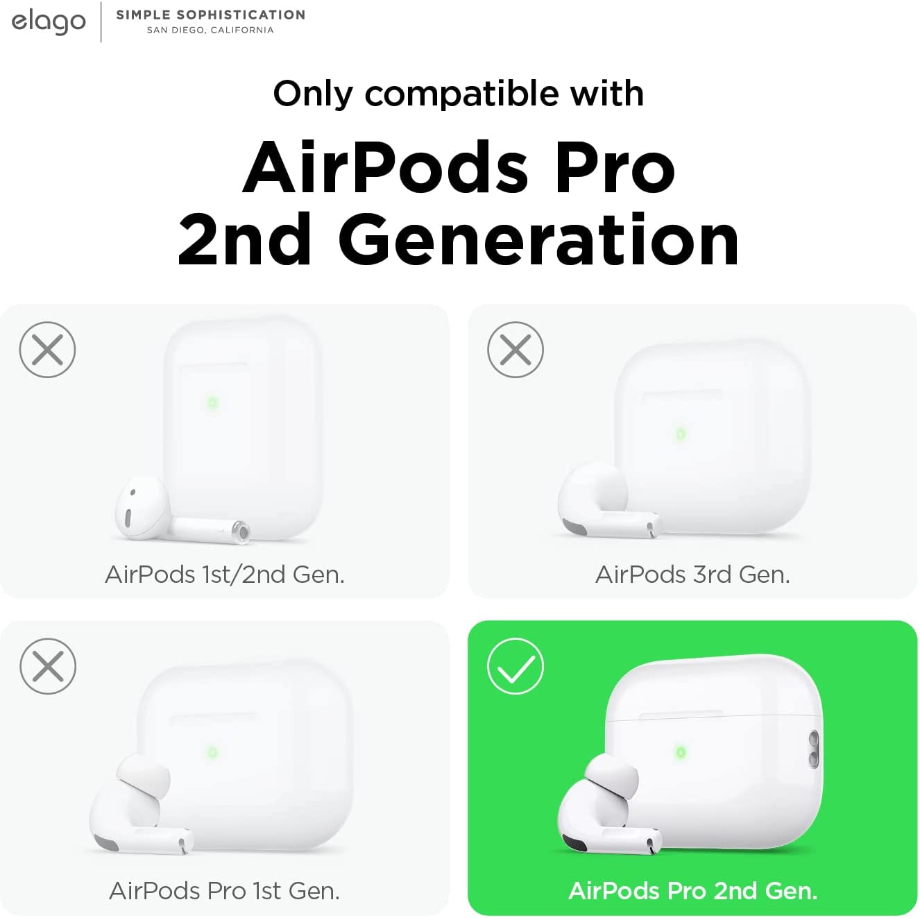 Elago AirPods Pro 1&2 Silicone Hang Case - Dark Gray