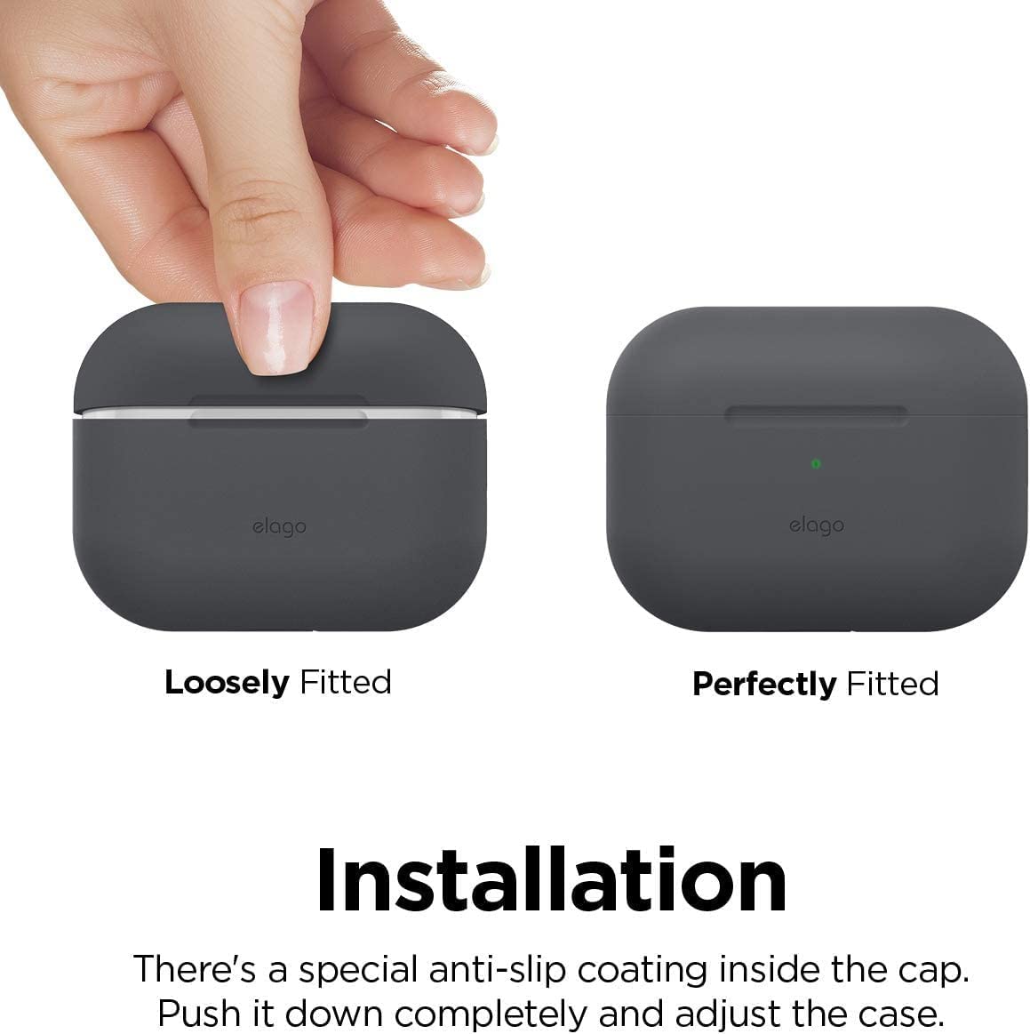 Elago AirPods Pro 1&2 Silicone Hang Case - Dark Gray