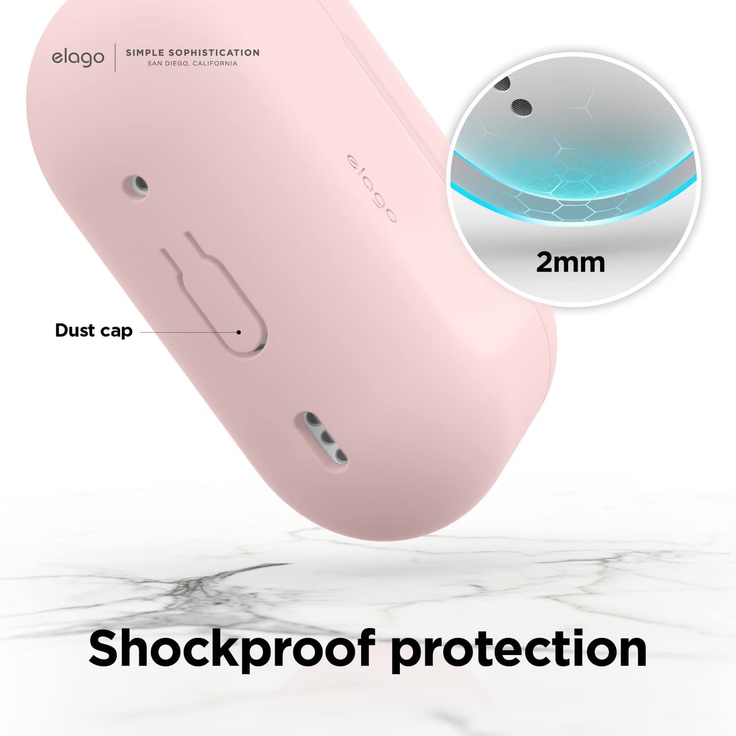 Elago AirPods Pro 1&2 Silicone Hang Case - Lovely Pink