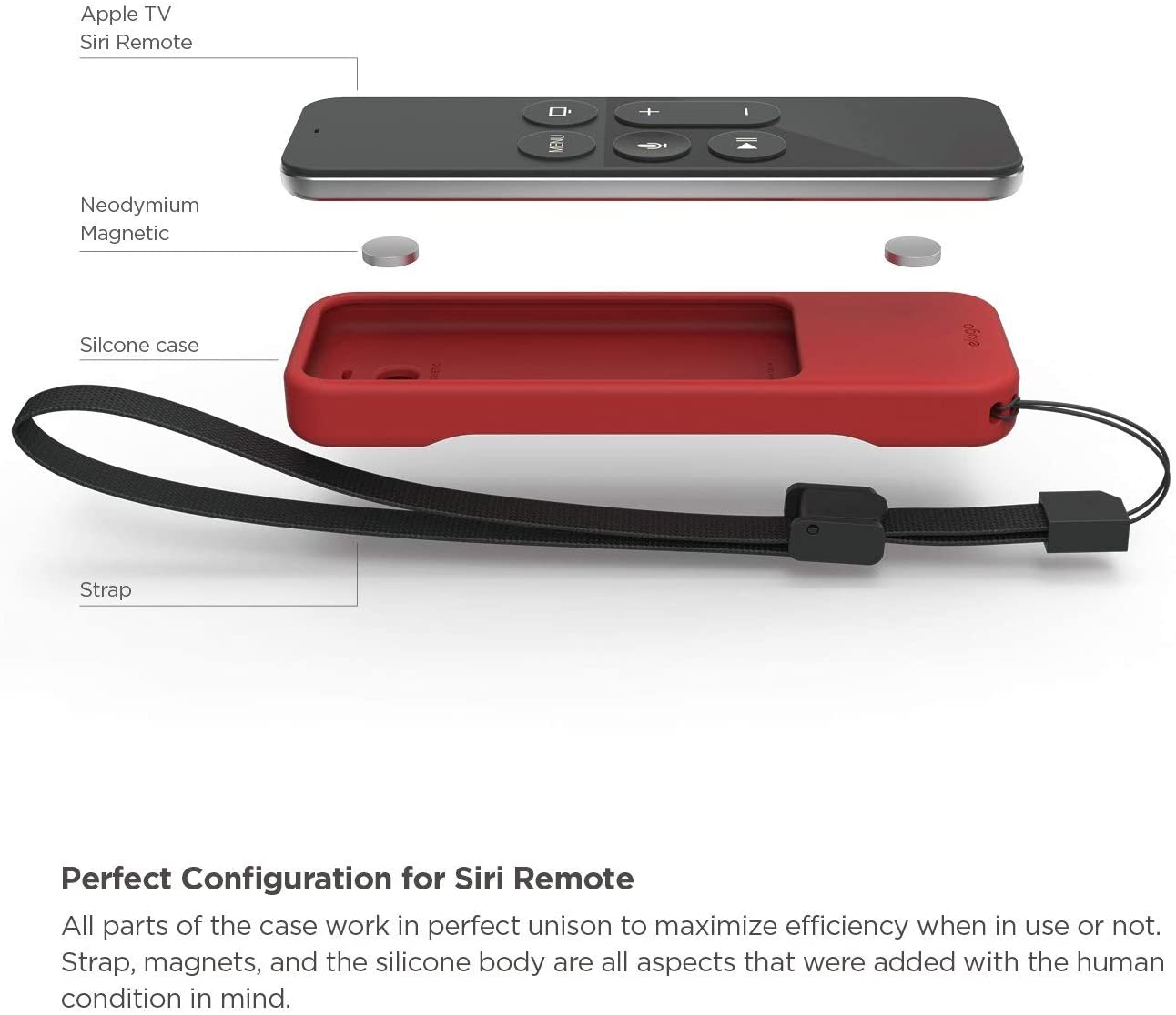Elago Apple TV Siri Remote R1 Intelli Case - Red
