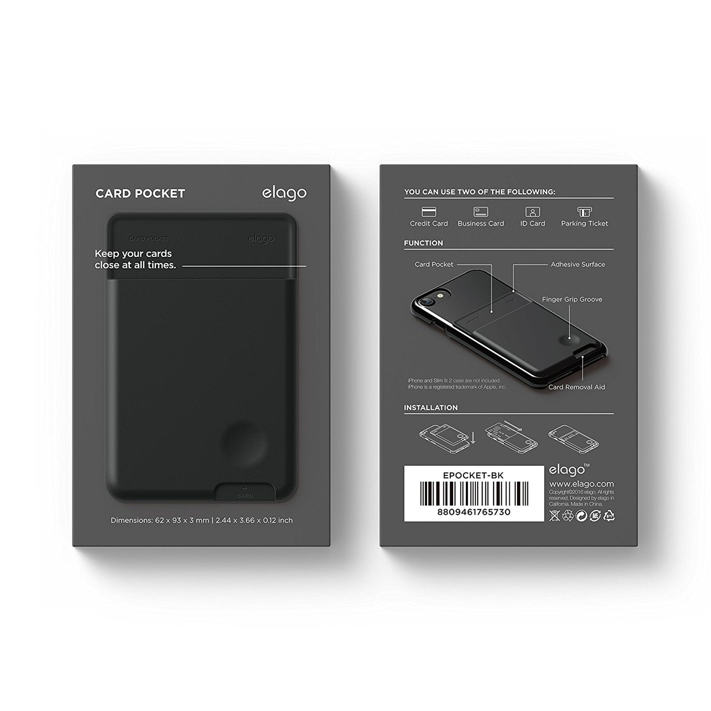 Elago Card Pocket - Black