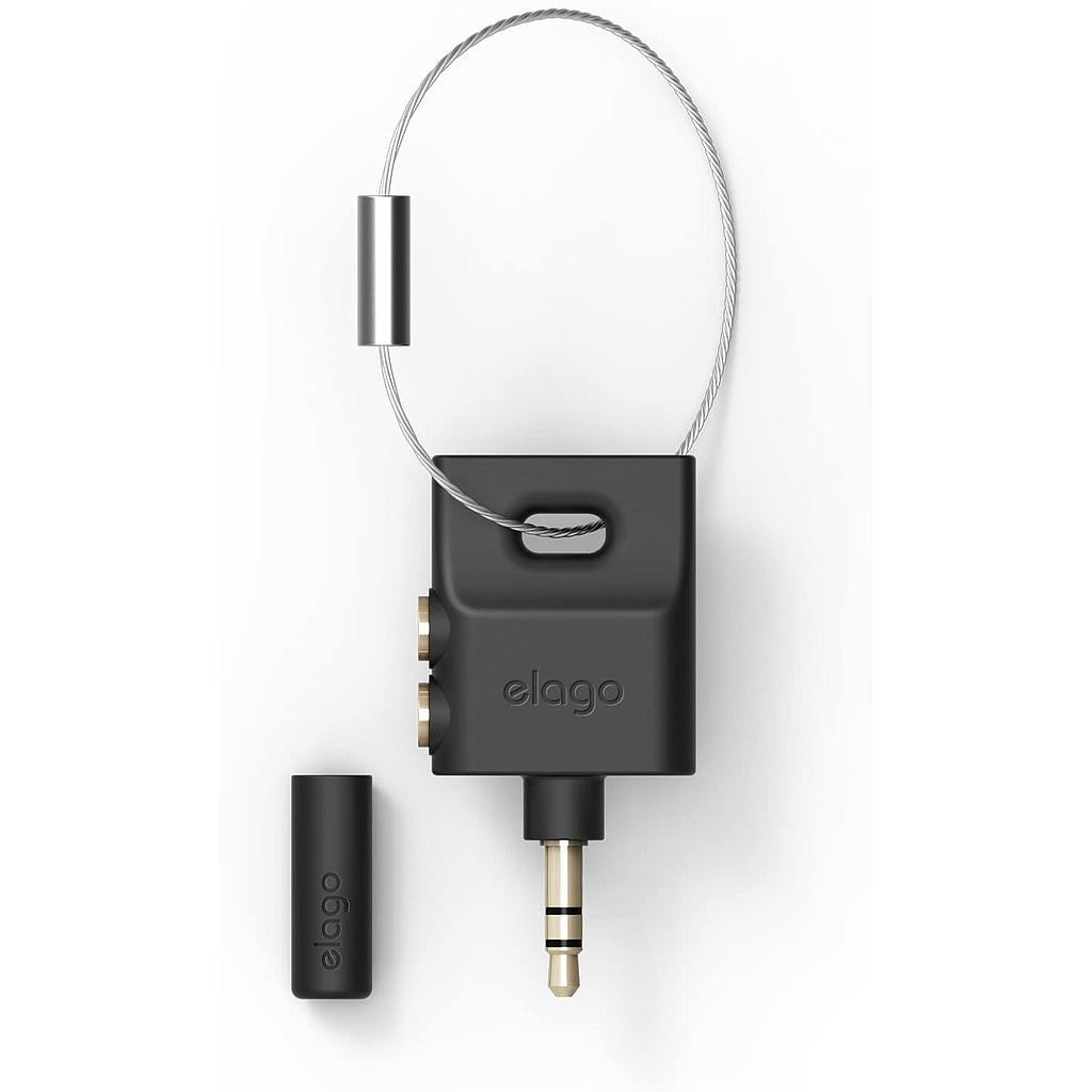 Elago Key Ring AUX Splitter for Headphones & Earphones - Black