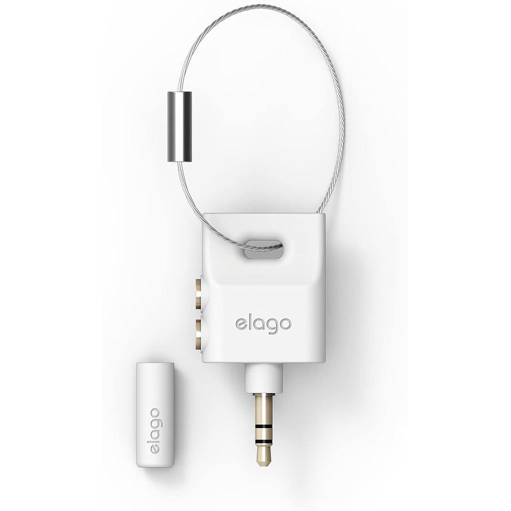 Elago Key Ring AUX Splitter for Headphones & Earphones - White