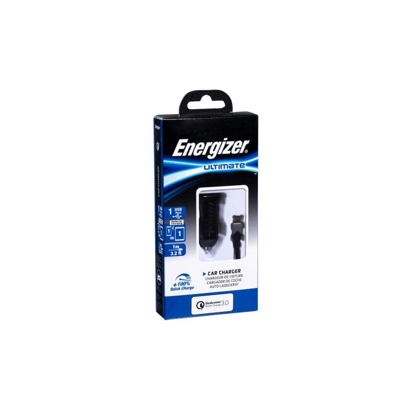 Energizer UL Car Charger QC3 18W - Micro-USB / USB-C / Black