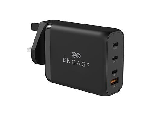 Engage Gan 4 Port Gan Travel Charger - 120W / Black