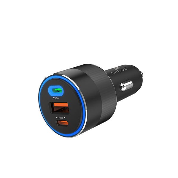 Engage 130W 3Port Car Charger - Black