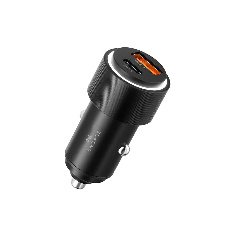 Engage Dual Port Aluminium Alloy Car Charger - 95W / Black